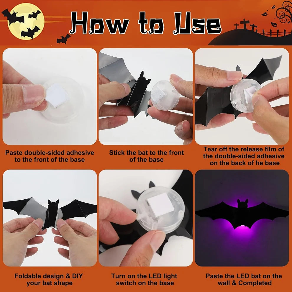 Bats™ — 3D LED Color-Changing Wall Bats