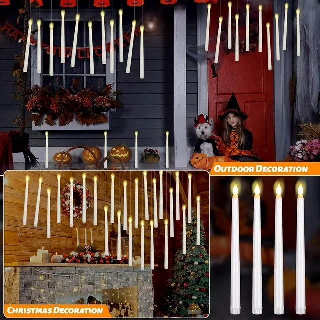 Enchanted Candle Kit - 12 LED Hanging Candles + Wand Remote