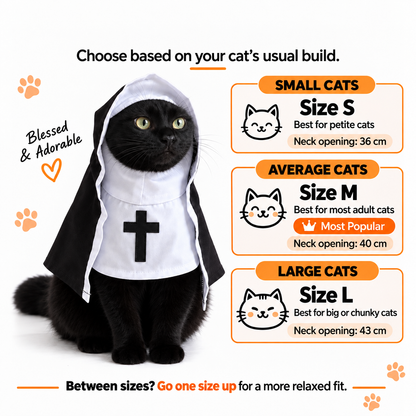 BooTiqu™™ Nun Pet Costume | Cat Halloween Outfit - Multiple Sizes