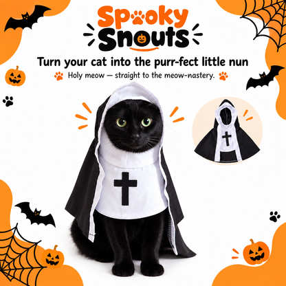 BooTiqu™™ Nun Pet Costume | Cat Halloween Outfit - Multiple Sizes